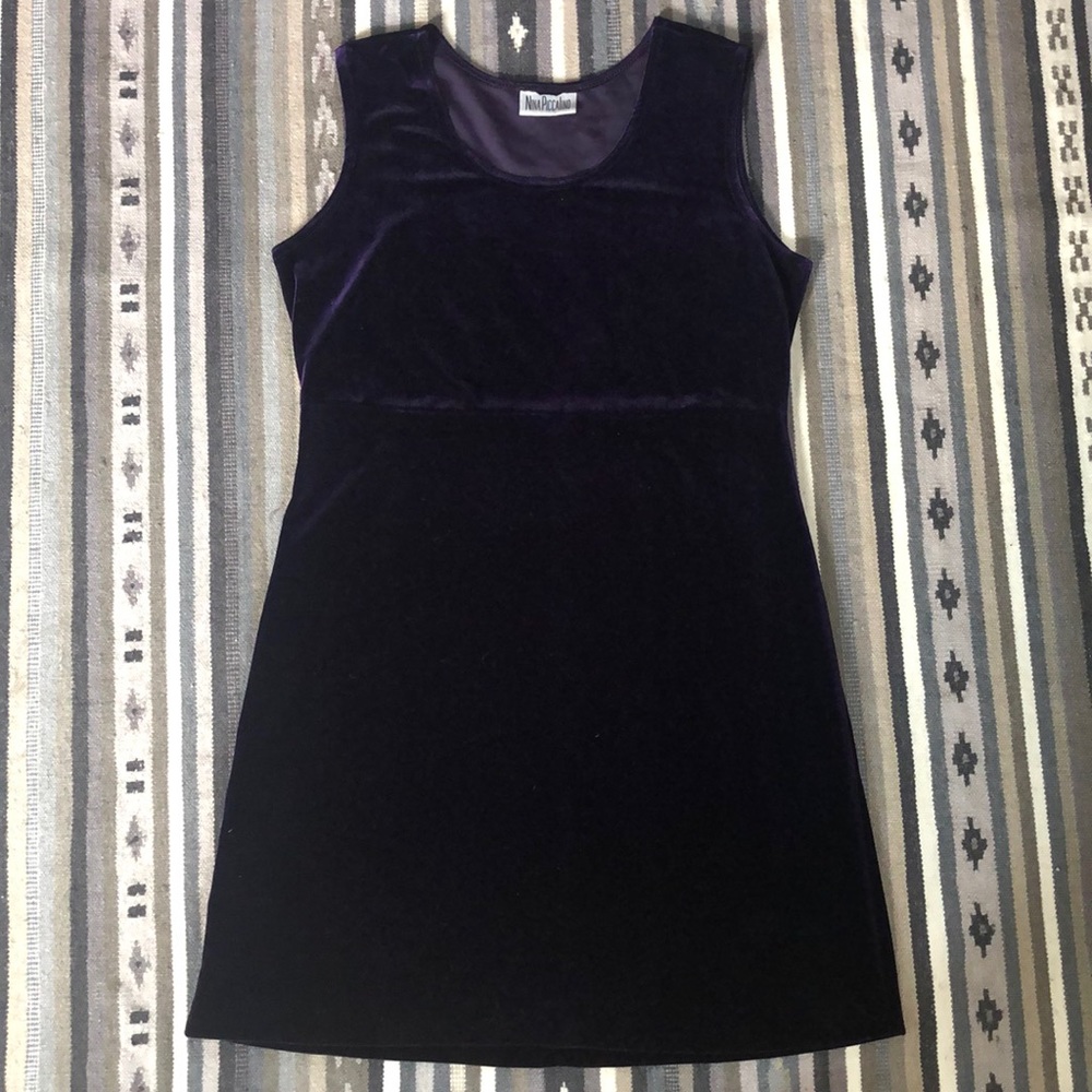 Vintage purple velvet shift dress